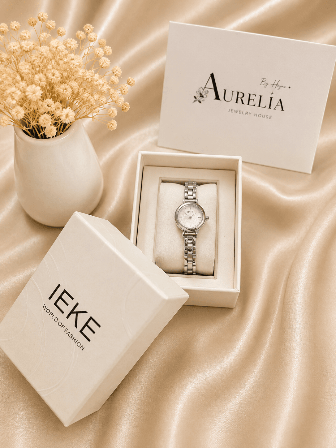 Montre Ronde Argentee Bracelet Maille