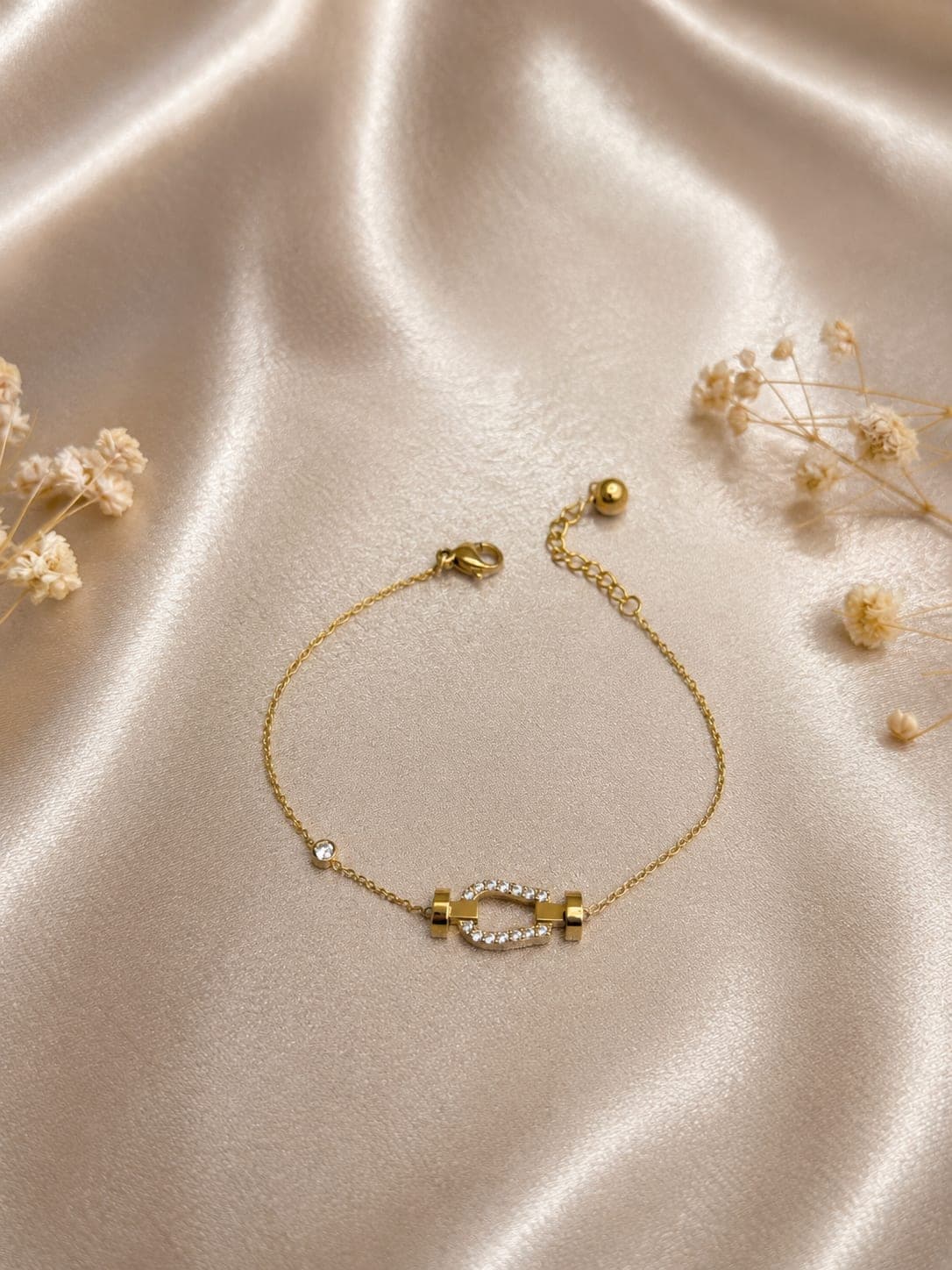 Bracelet Maillon Force Cristal Dore